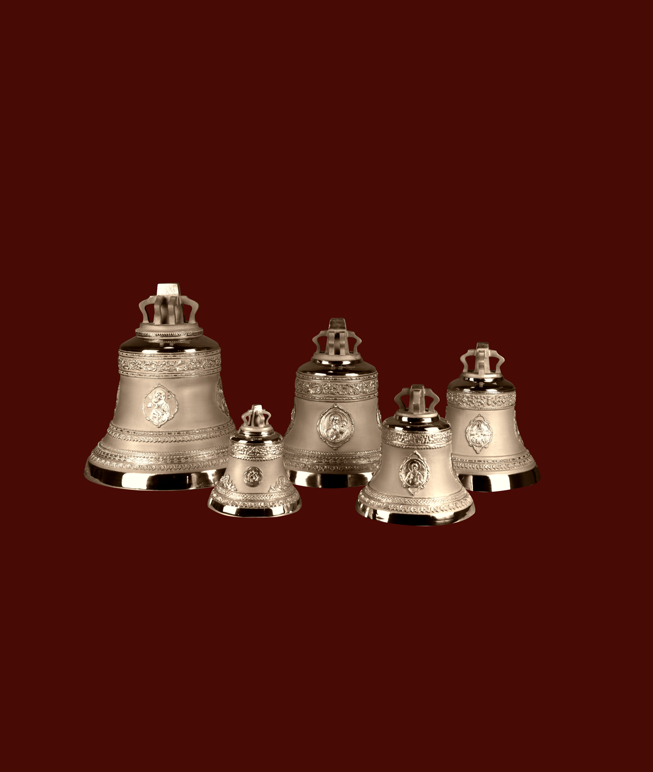 фото Набор №5 из 5-ти "Московских" колоколов весом 28,18,12,8,4 кг в каталоге завода Литэкс