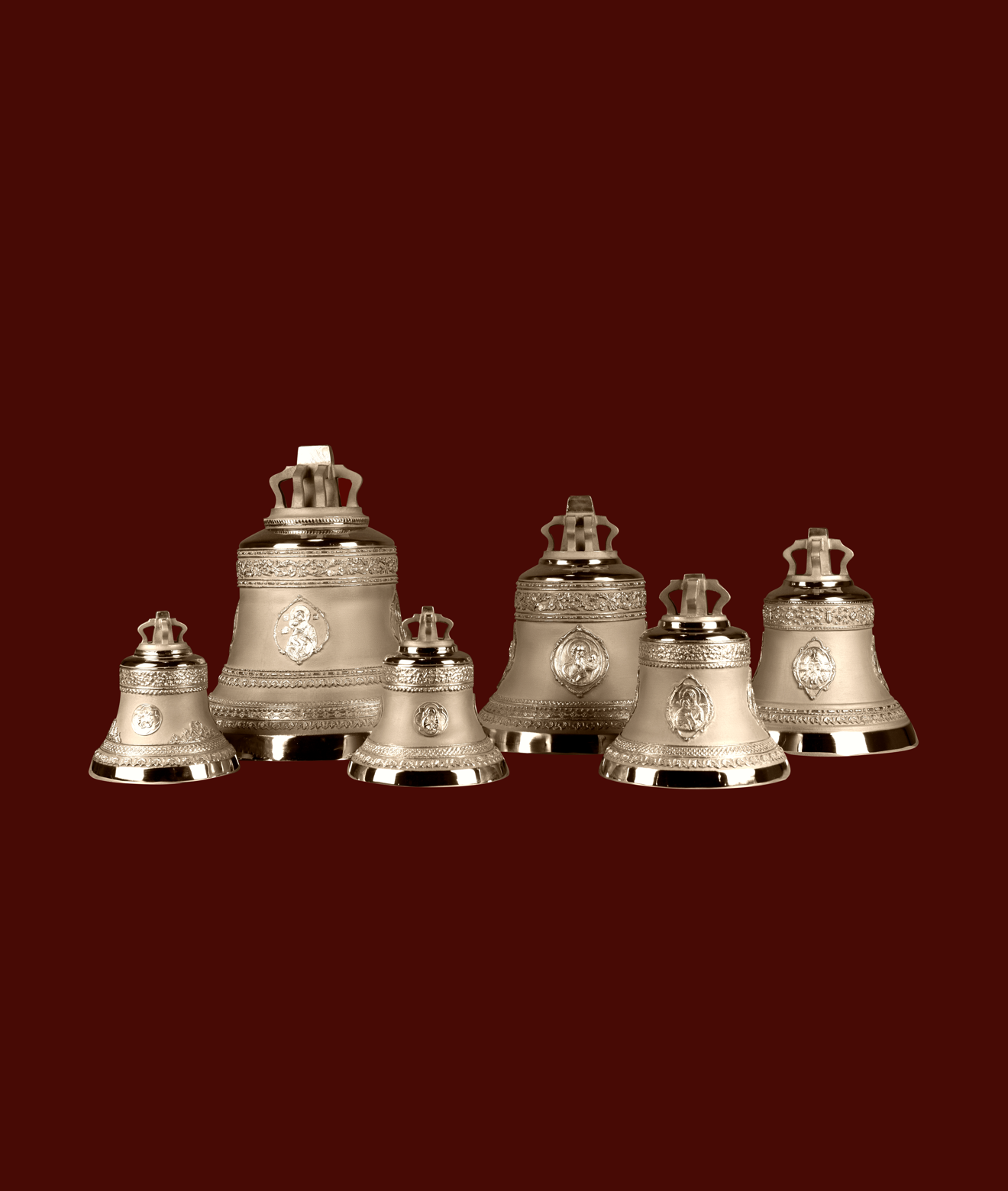 фото Набор №7 из 6-ти "Московских" колоколов весом 28,18,12,8,6,4 кг в каталоге завода Литэкс