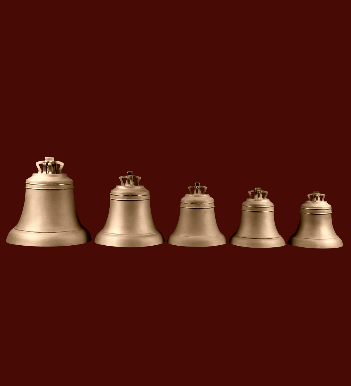 фото Набор №3 из 5-ти "Монастырских" колоколов весом 14,8,6,5,4 кг в каталоге завода Литэкс